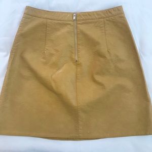 Zara Mustard Faux Leather Skirt